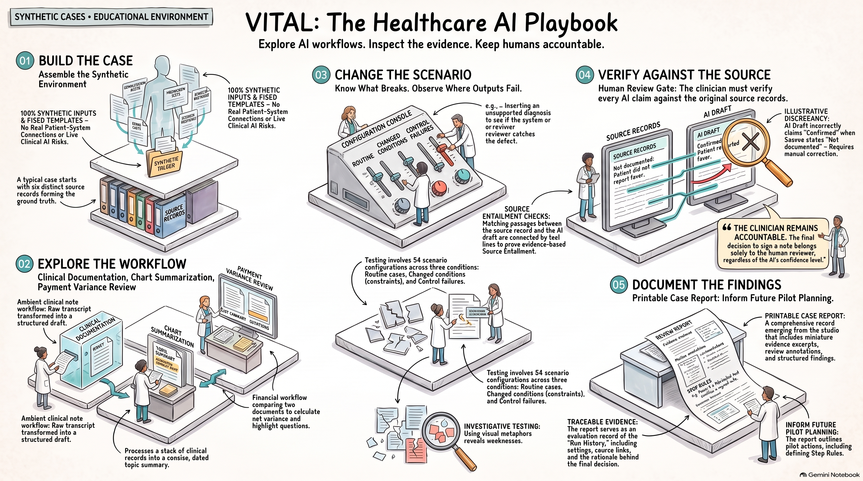 VITAL Pilot Framework — structured approach to healthcare AI evaluation with stop conditions, evidence gates, and phased rollout